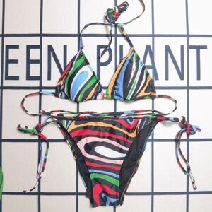 Colorful Striped Bikini Set